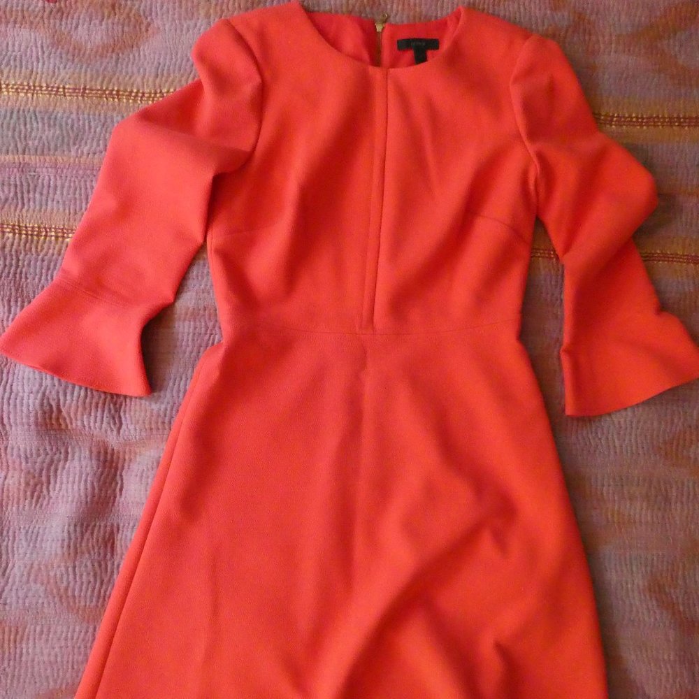 J. Crew coral flared dress size 0
